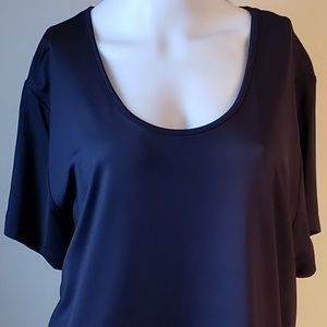 Crossroads Woman Black Slinky Short Sleeve Top 1X